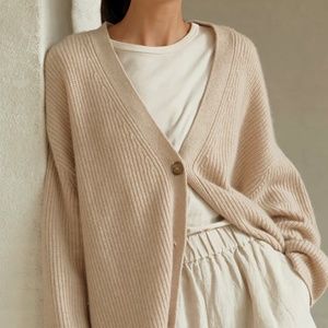 Jenni Kayne Cashmere Cocoon Cardigan Oatmeal SZ XS $445